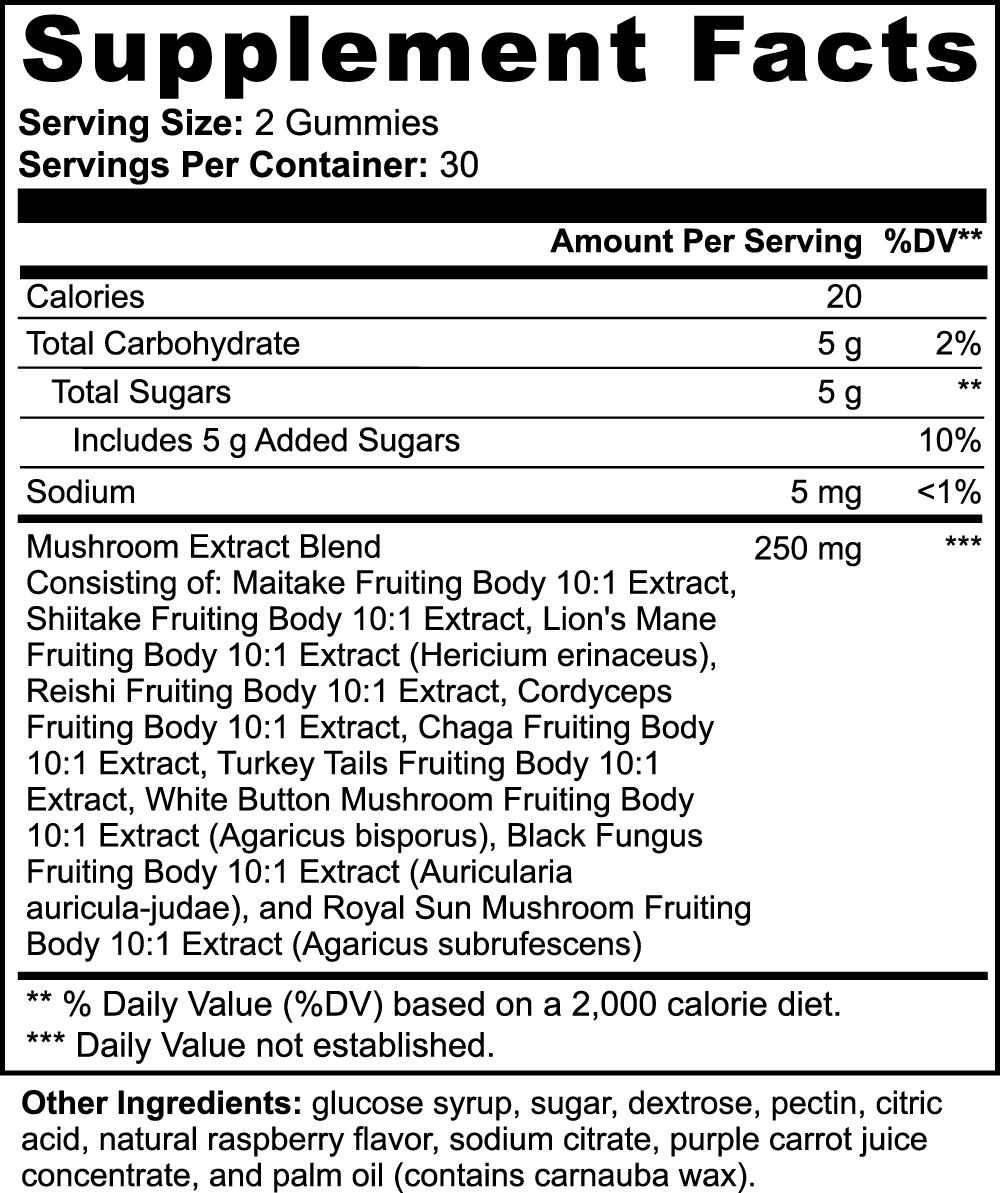 Mushroom Gummies - Vitality & Focus Blend - Kova